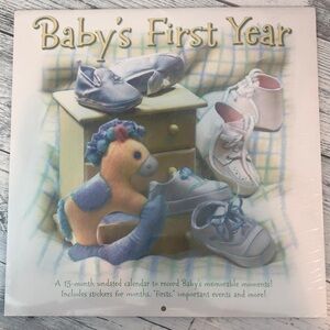 Baby’s First Year Undated Calendar w/Stickers NEW